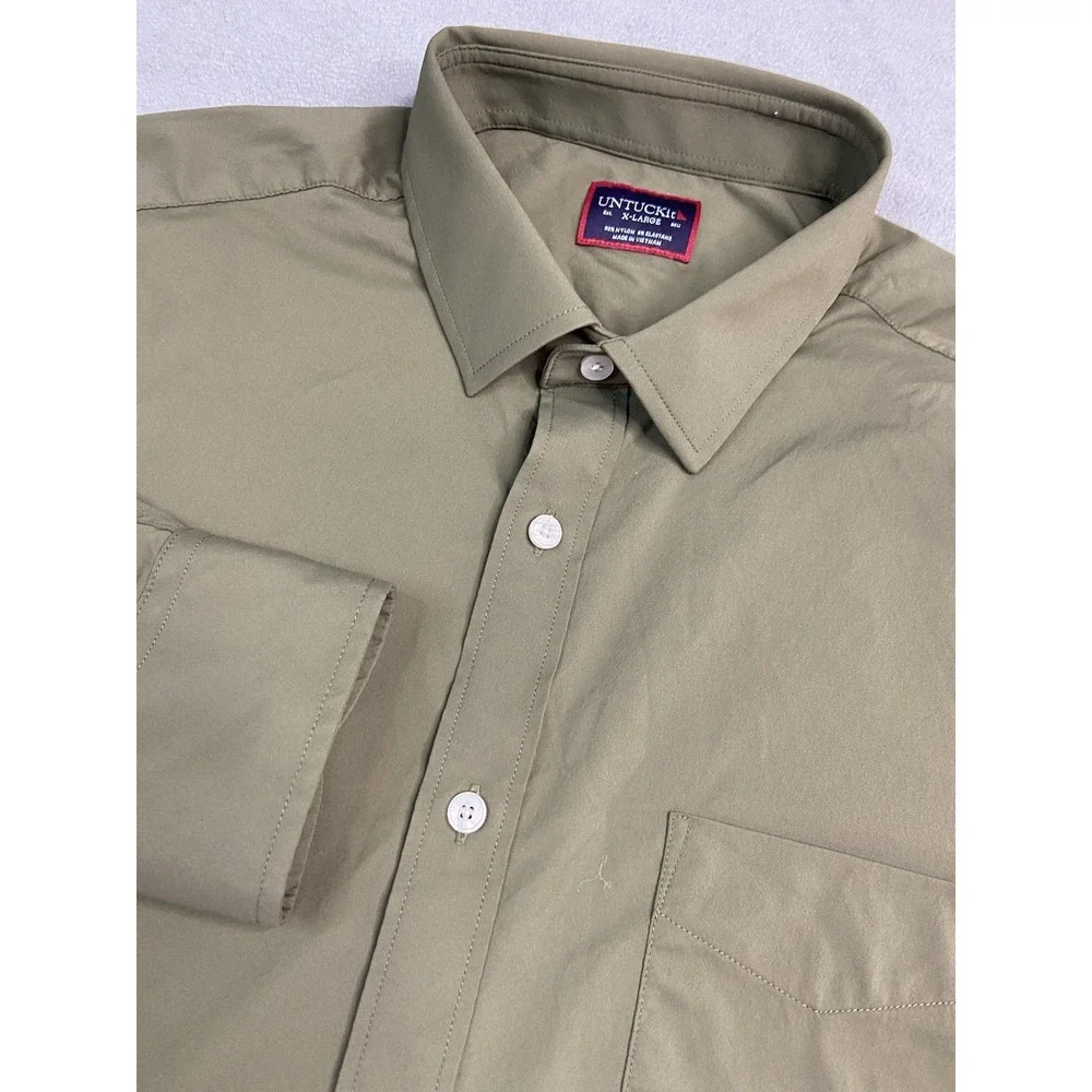 UNTUCKit Shirt Mens XLarge Green Gironde Performance Stretch Long Sleeve Casual